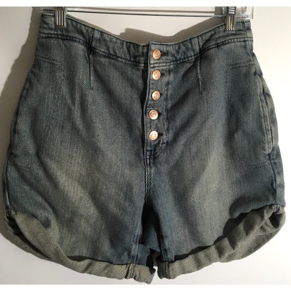 Free People We the Free Osaka Women's Size 27 Spearmint Relaxed Slouchy Shorts - Picture 2 of 5